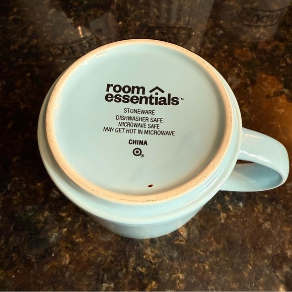 Blue Ceramic Mug with Pink “More Love” message - Picture 5 of 5